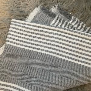 Grey and White Blanket Scarf / Shawl